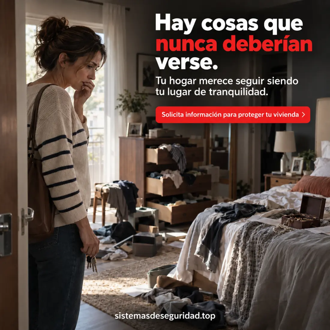 Una mujer llega a casa y descubre su vivienda desordenada